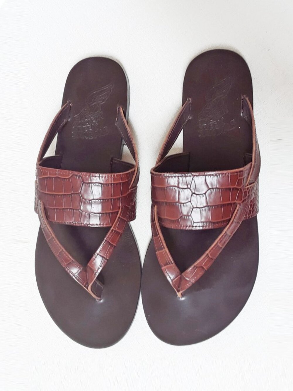 Ancient Greek Sandals Brown Leather Sandals Womens Size 39